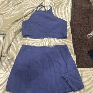 Two piece skort set blue blush size S